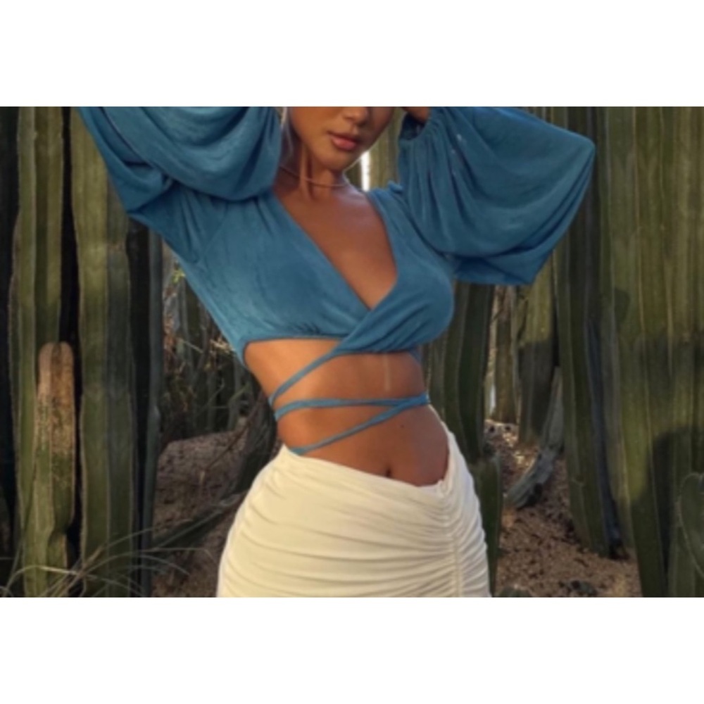 That’s So Fetch Blue Wrap Crop Top